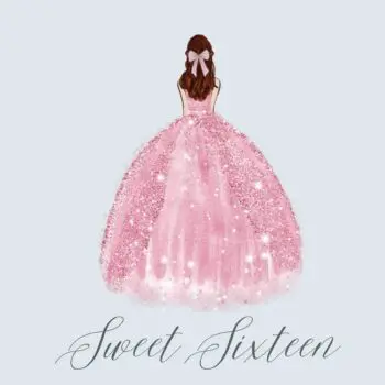 Sweet Sixteen guest book hardback