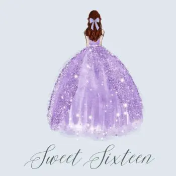 Sweet Sixteen guest book hardback