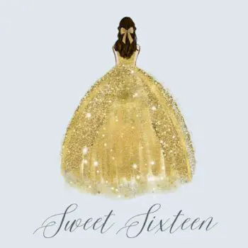 Sweet Sixteen guest book hardback