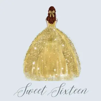 Sweet Sixteen guest book hardback