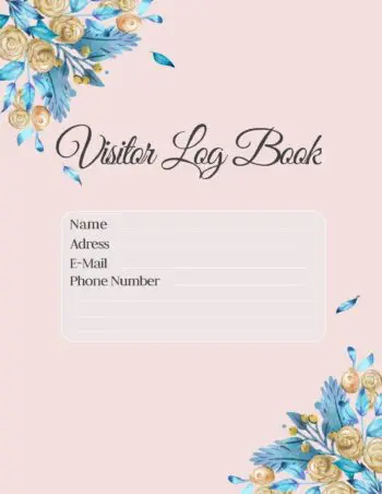 Elegant Floral Visitor Log Book