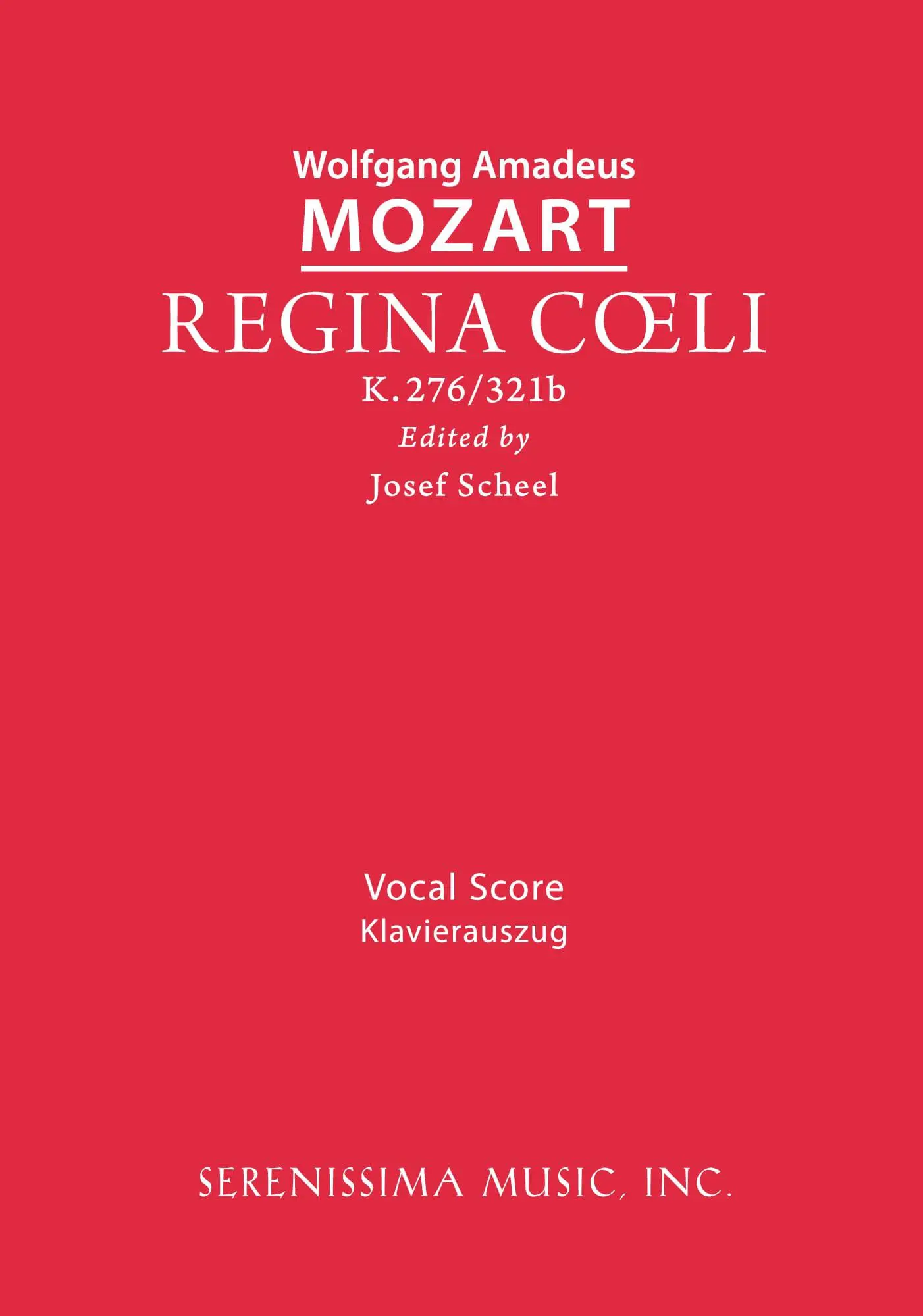 Regina coeli in C major, K.276/321b (Scheel)