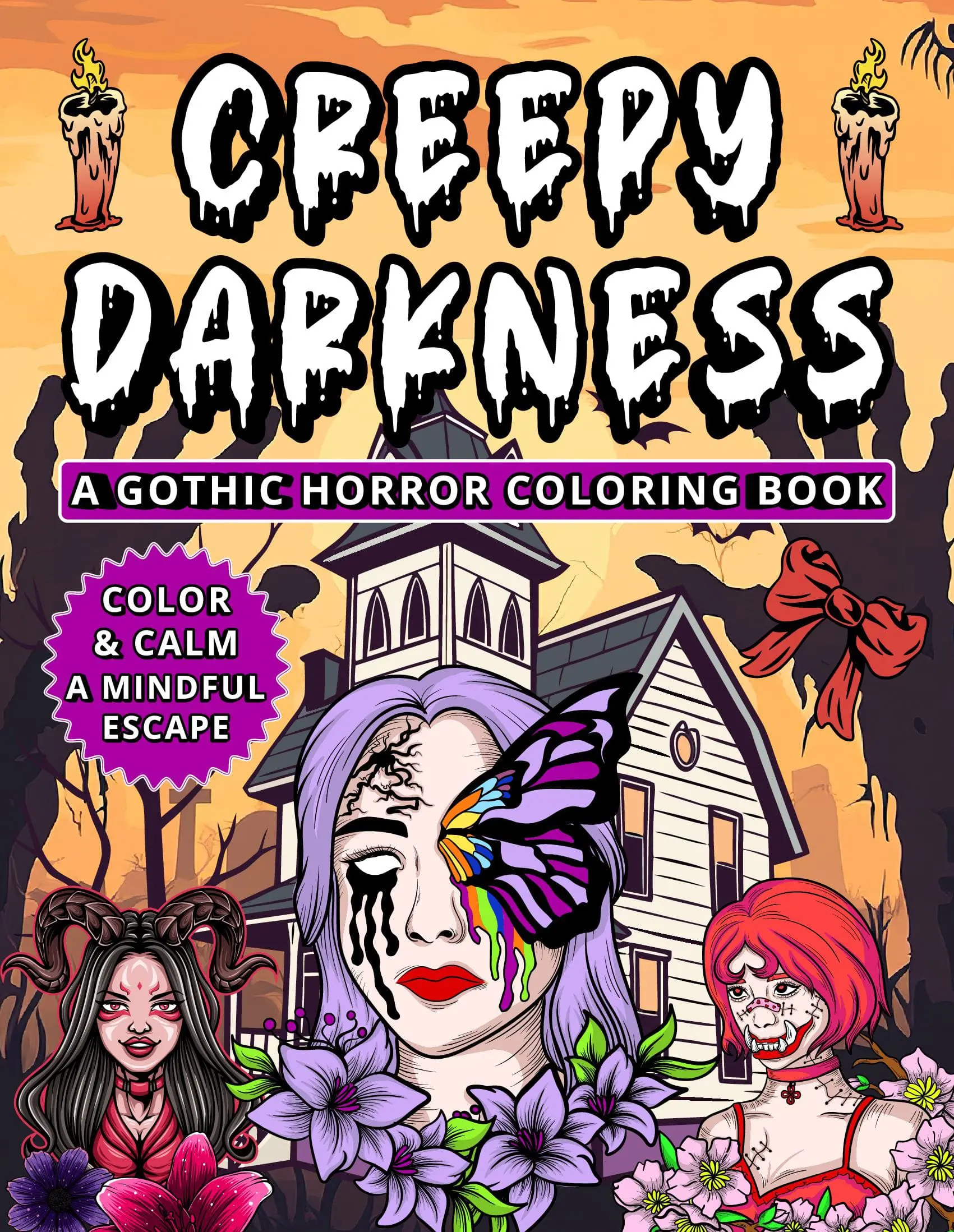 A Gothic Horror Coloring Book – A Hauntingly Beautiful Journey into Mindful Escape!