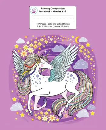 Primary Composition Notebook: Beautiful Unicorn | Grades K-2 Kindergarten Writing Journal