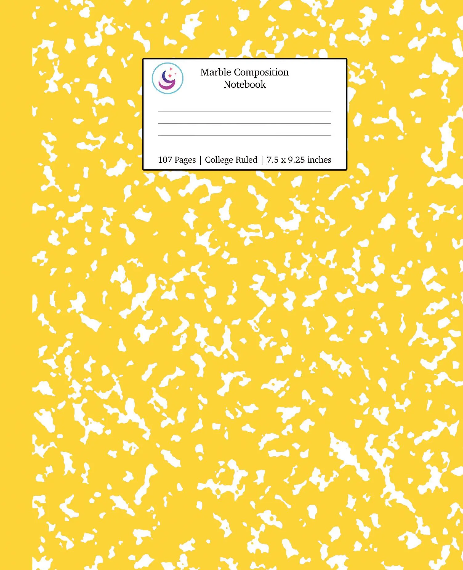 Marble Composition Notebook College Ruled: Yellow Marble Notebooks, School Supplies, Notebooks for School