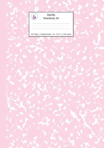 Marble Notebook A4: Pastel Pink College Ruled Journal