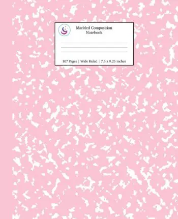 Marbled Composition Notebook: Pink Marble Wide Ruled Paper Subject Book