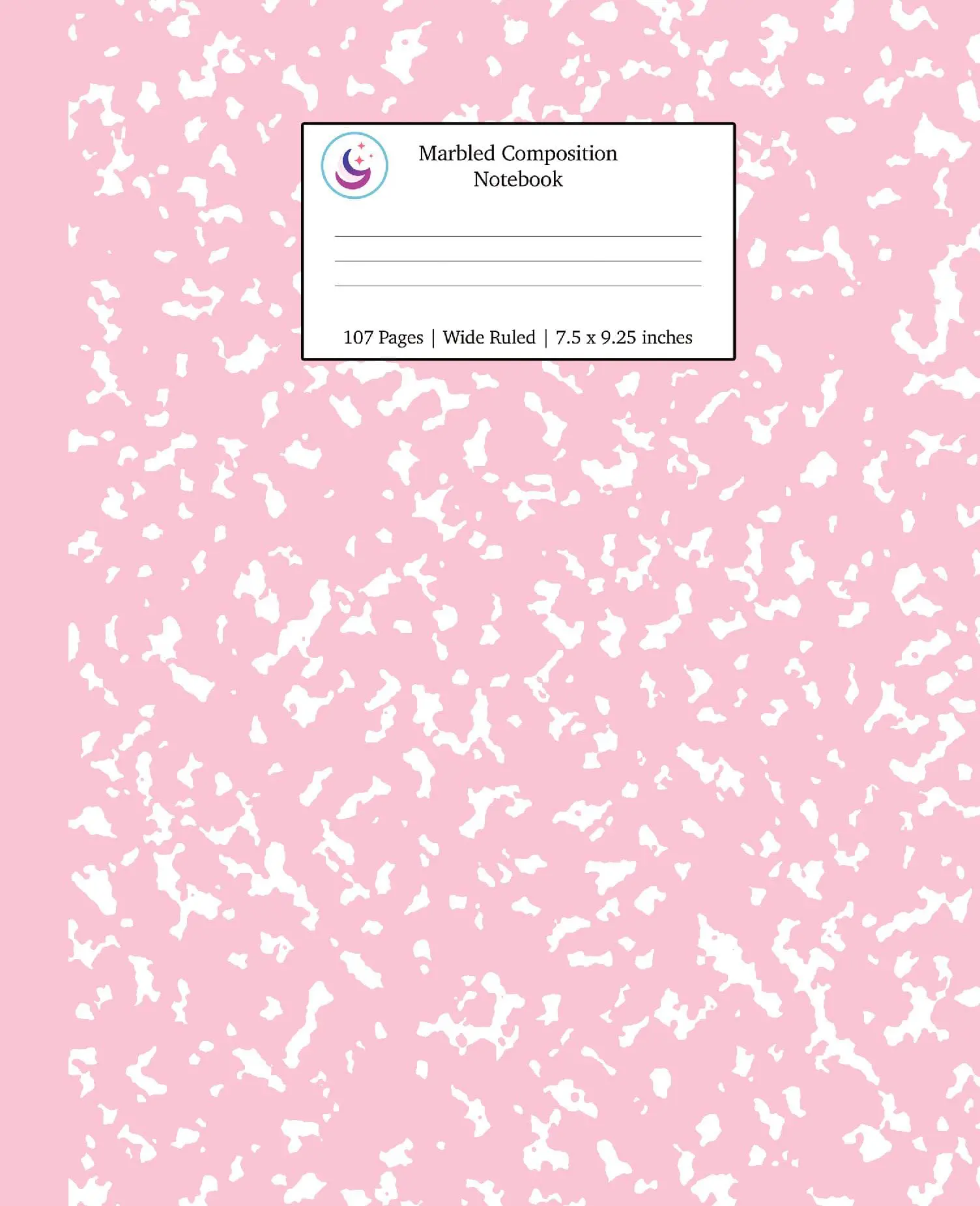 Marbled Composition Notebook: Pink Marble Wide Ruled Paper Subject Book