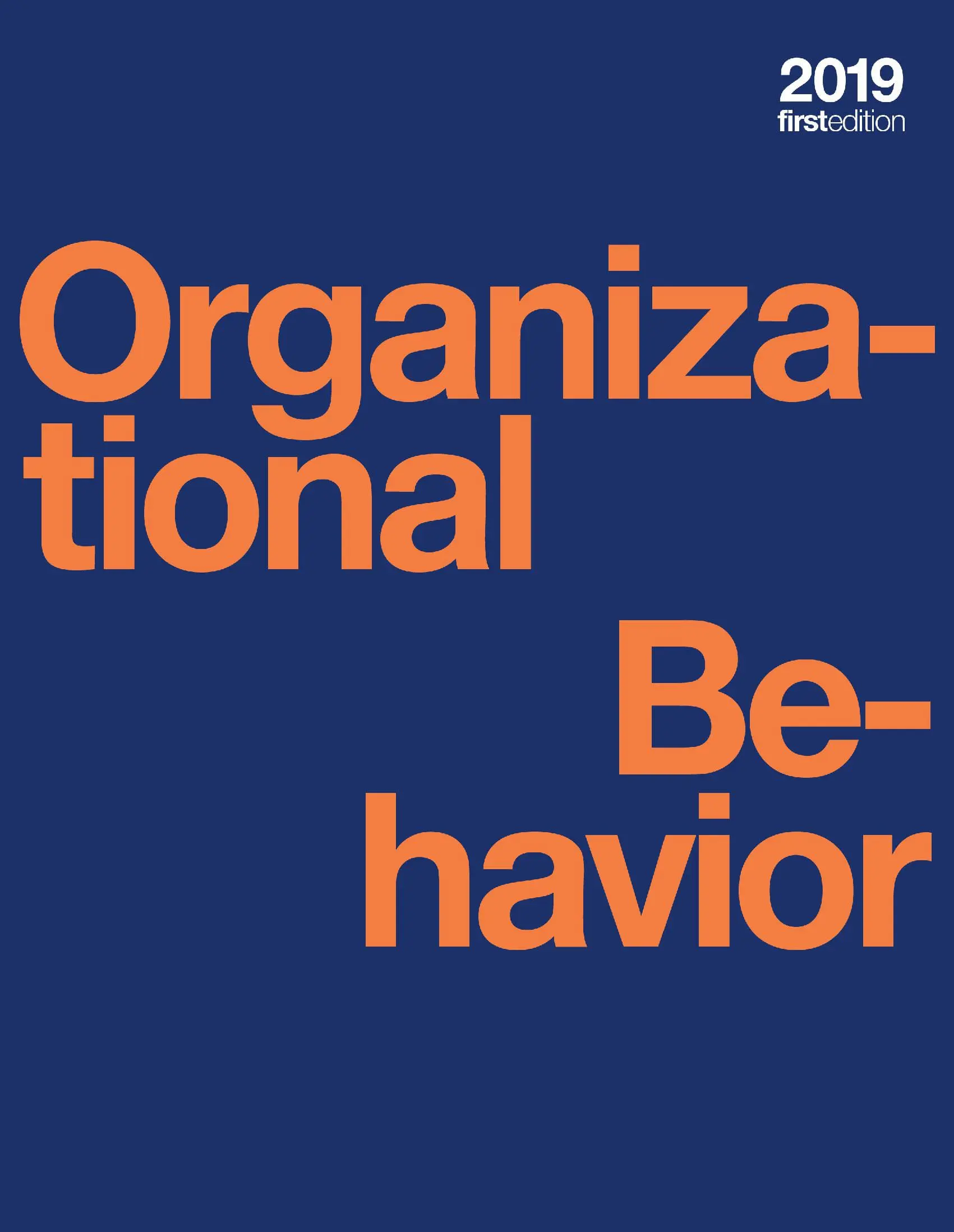 Organizational Behavior (hardcover, full color)