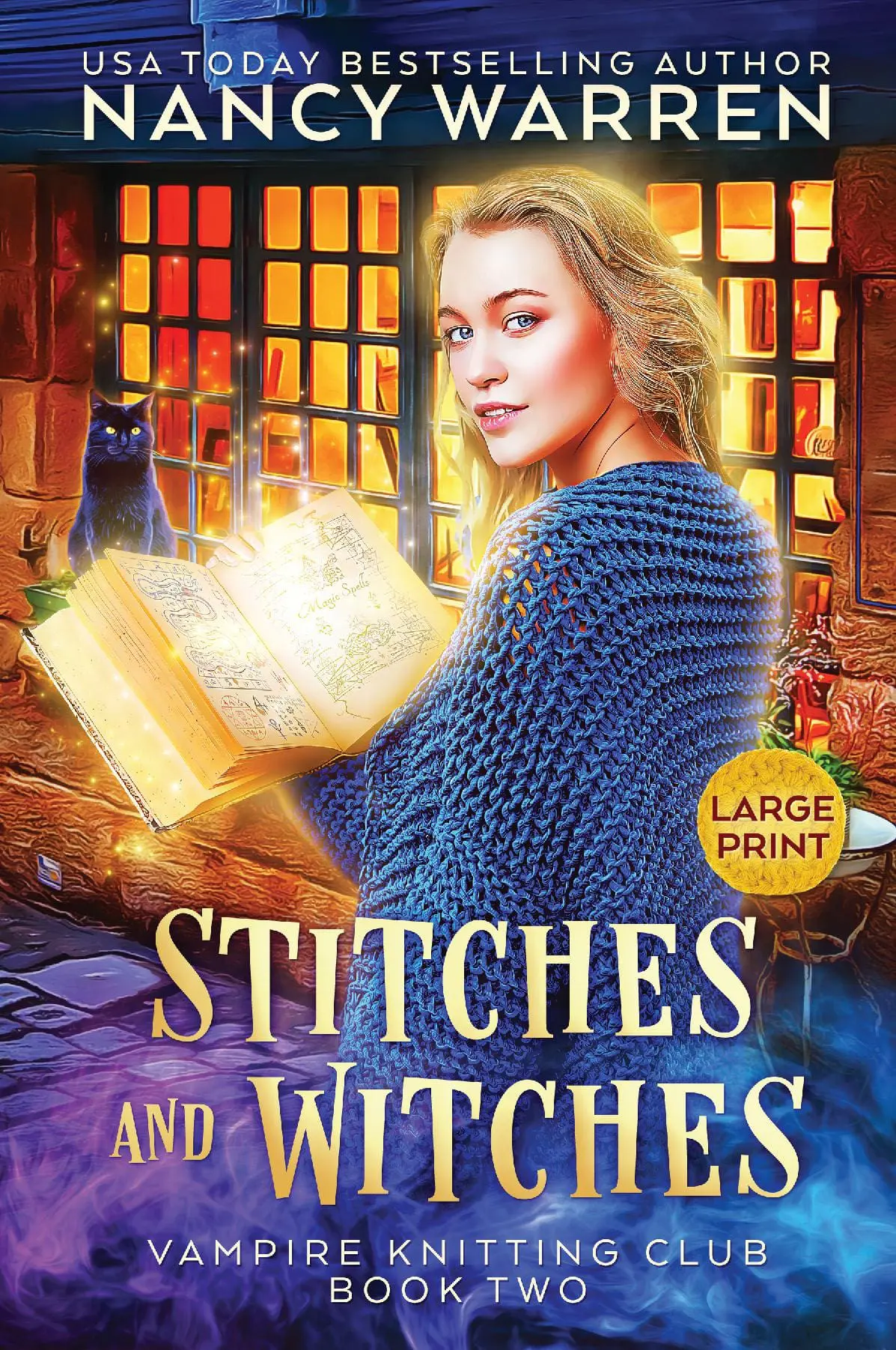 Stitches and Witches (Large Print Hardcover)