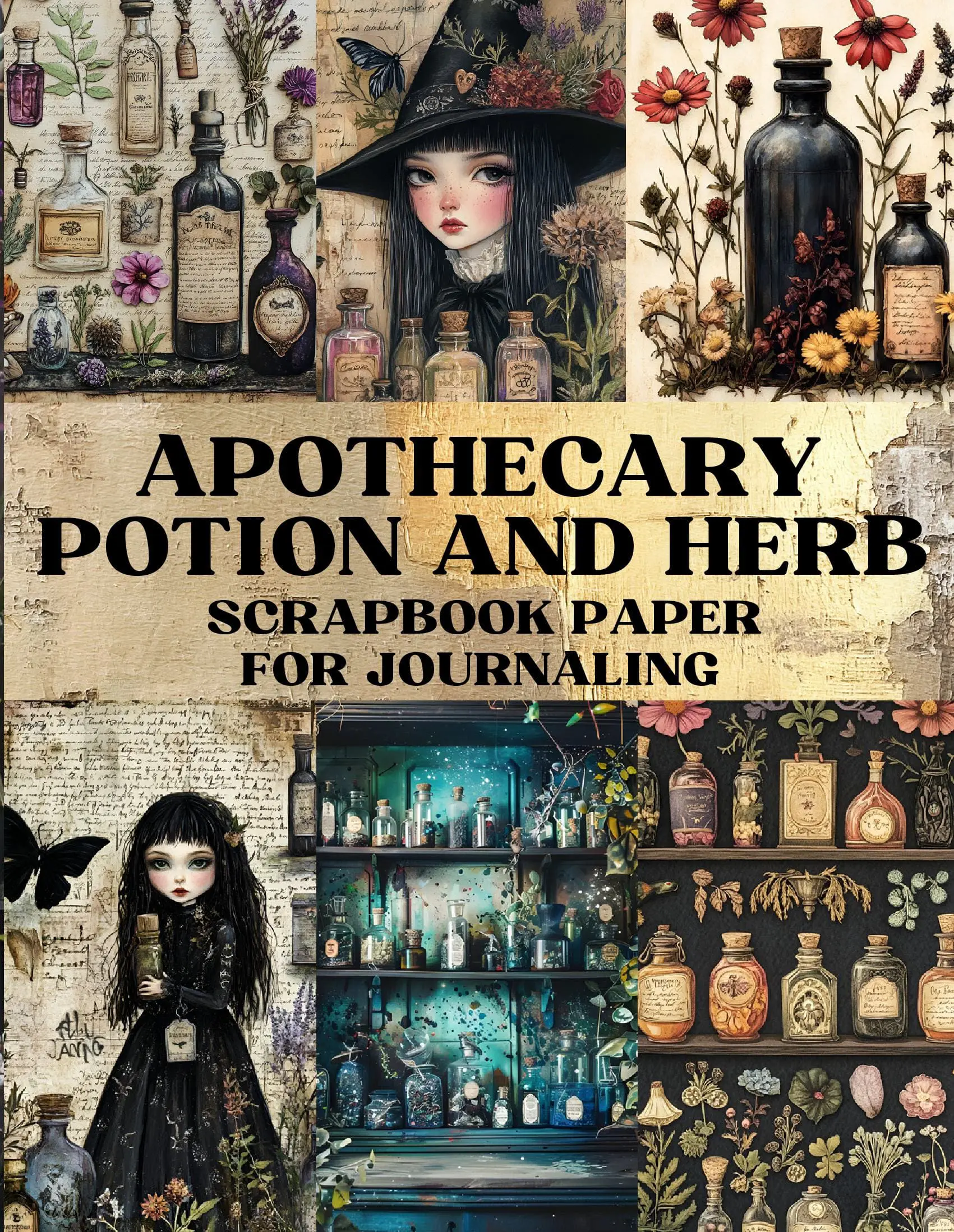 Apothecary Potion and Herb Scrapbook Paper