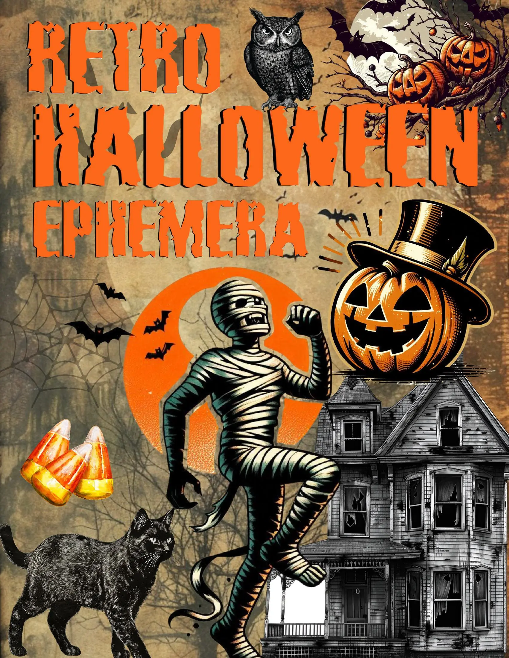 Retro Halloween Ephemera Book
