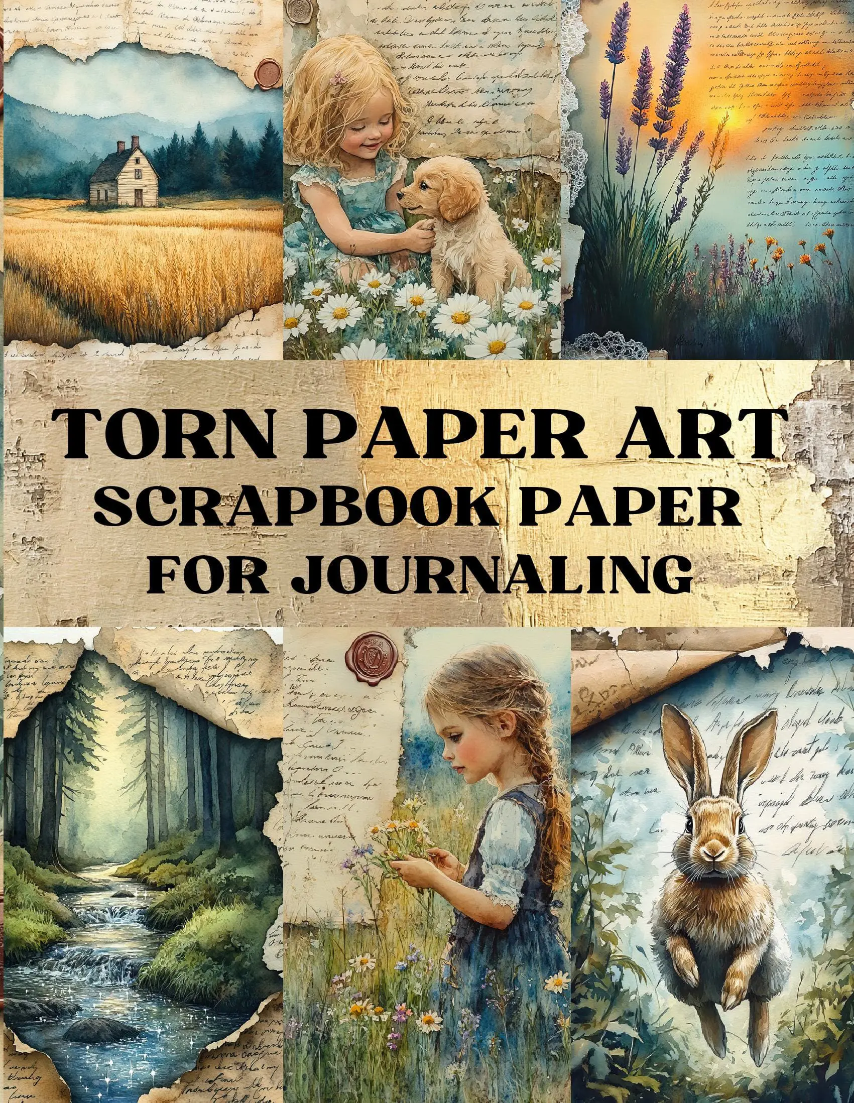 Torn Paper Art Scrapbook Paper