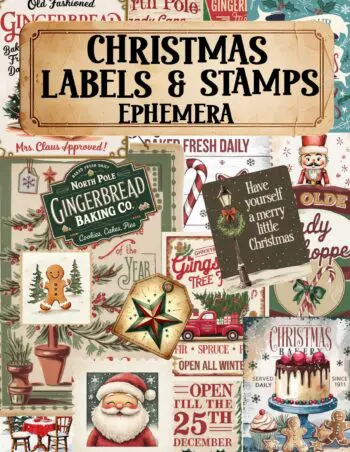 Christmas Labels and Stamps Ephemera Book