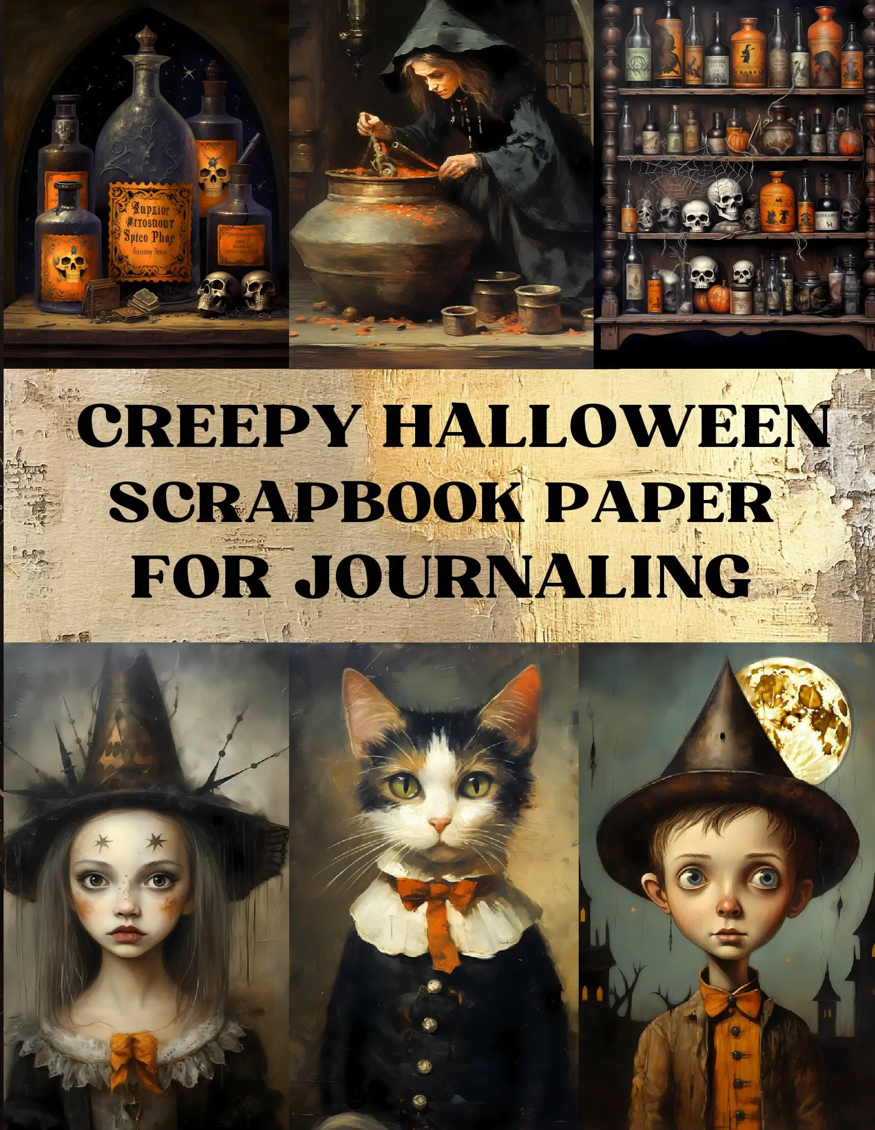 Creepy Halloween Scrapbook Paper