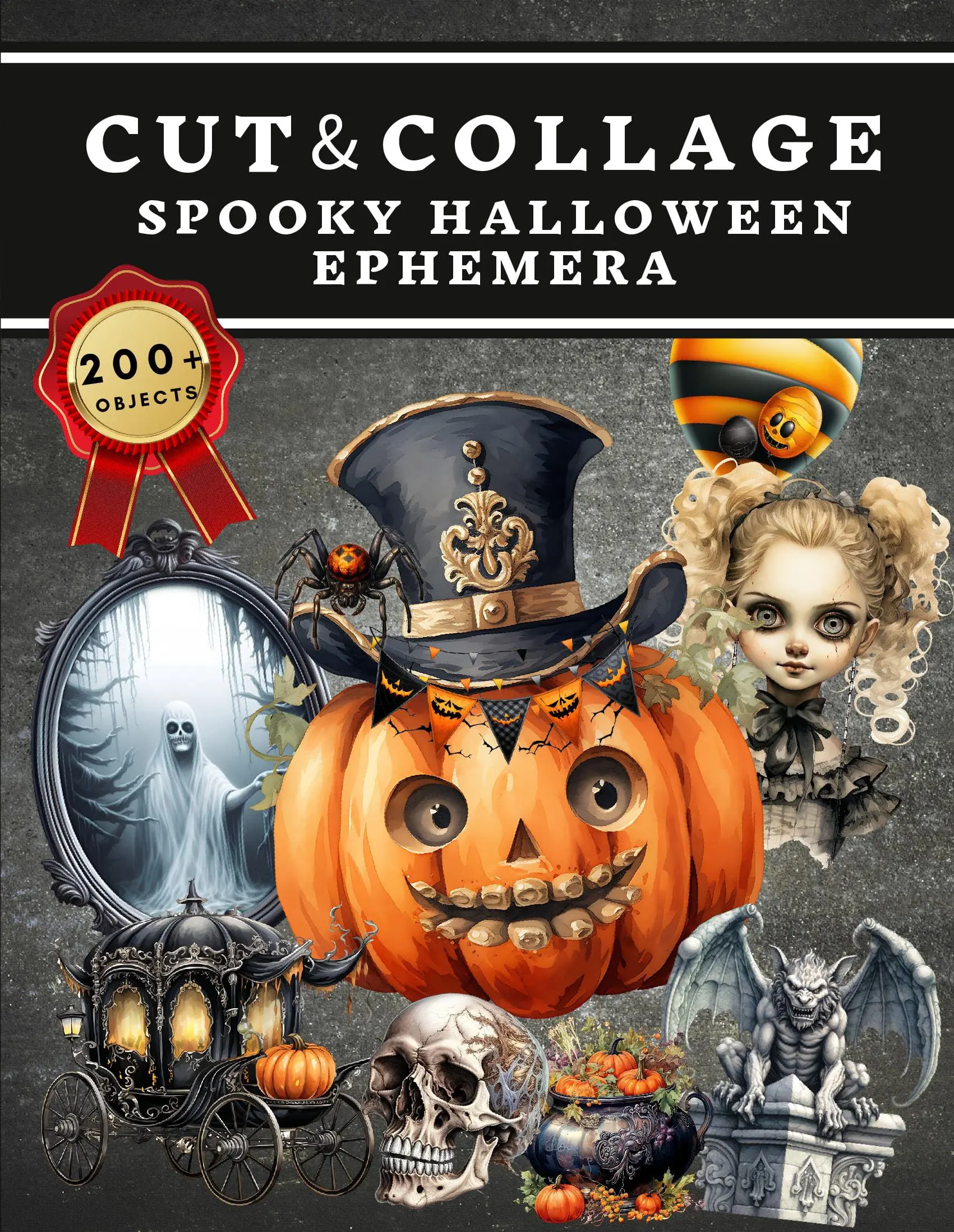 Cut and Collage Spooky Halloween Ephemera Book