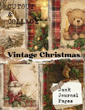 Cutout and Collage Vintage Christmas Scrapbook Paper
