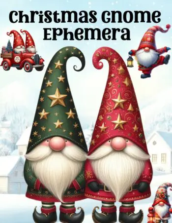 Christmas Gnome Ephemera Book
