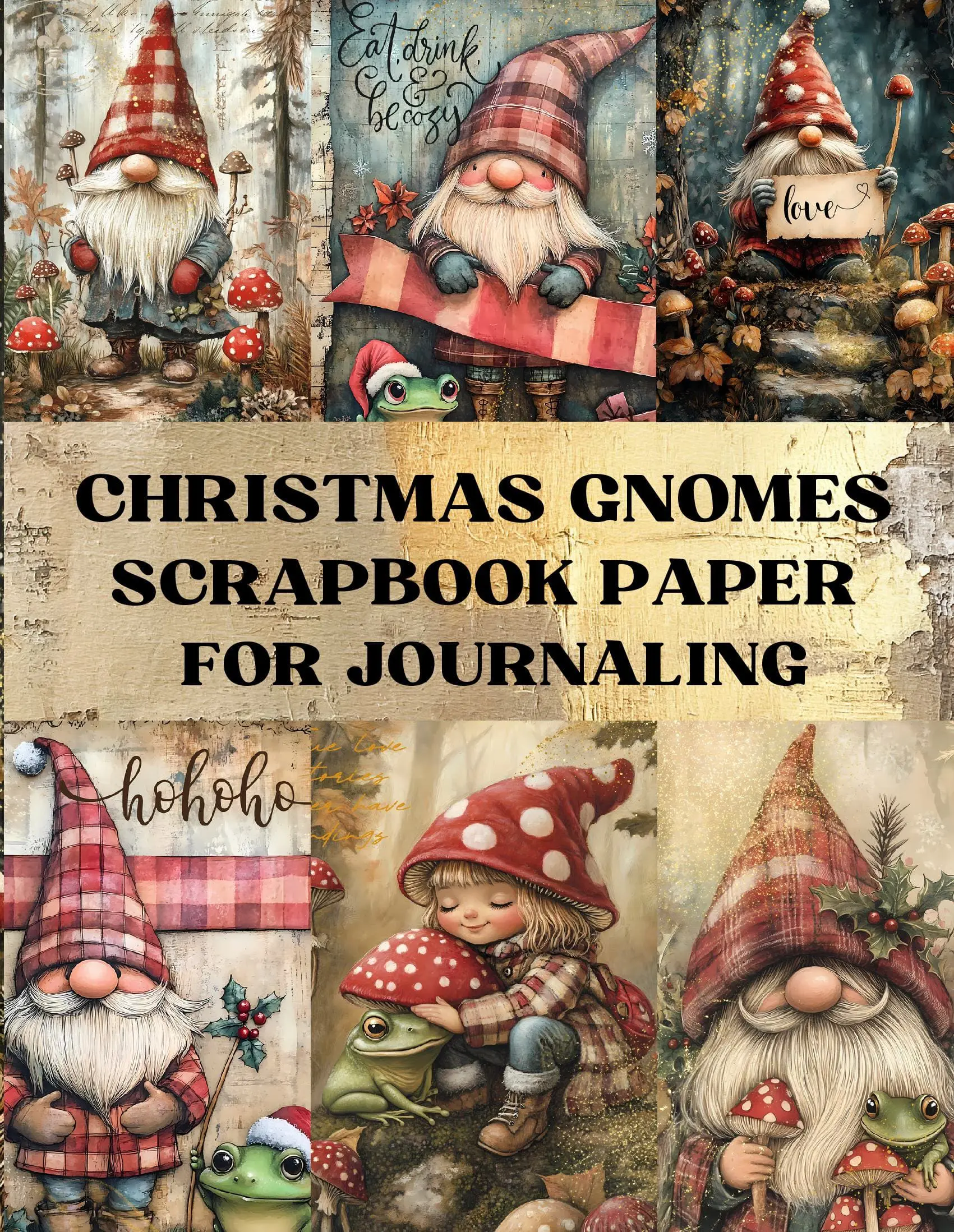 Christmas Gnomes Scrapbook Paper