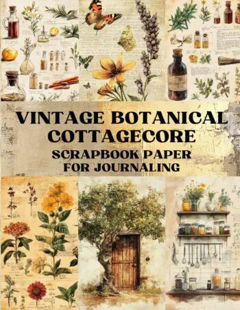 Vintage Botanical Cottagecore Scrapbook Paper