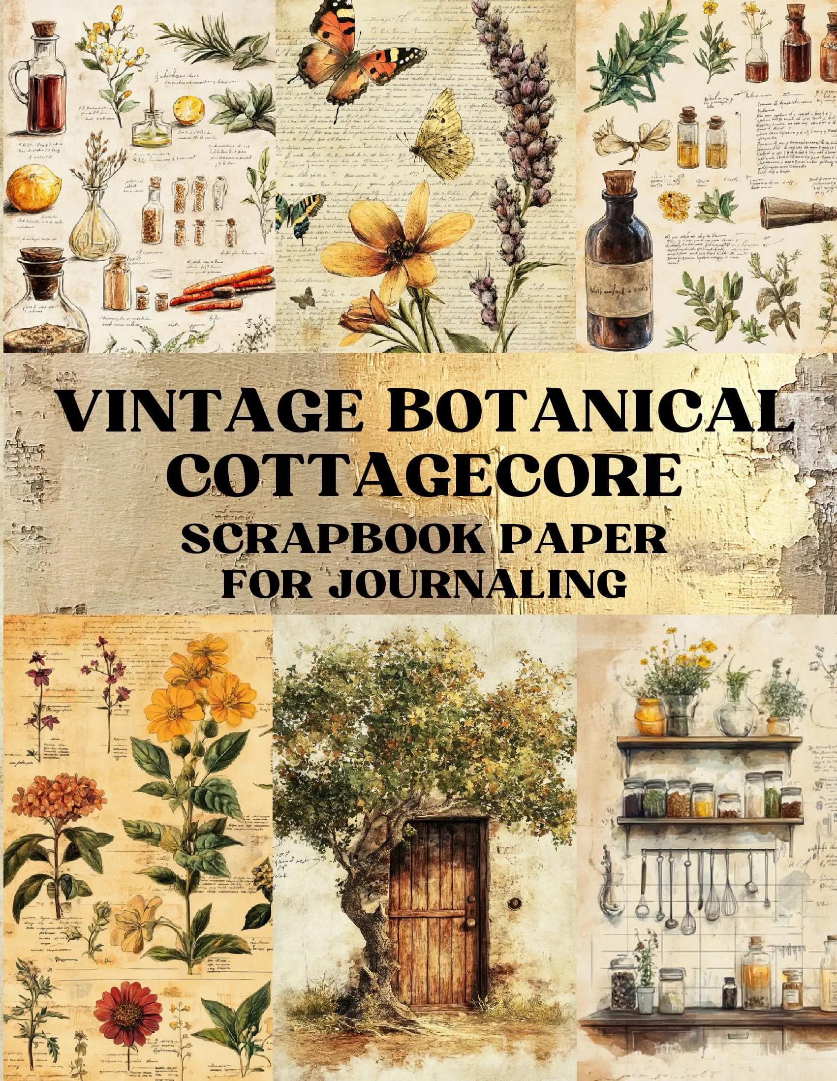 Vintage Botanical Cottagecore Scrapbook Paper