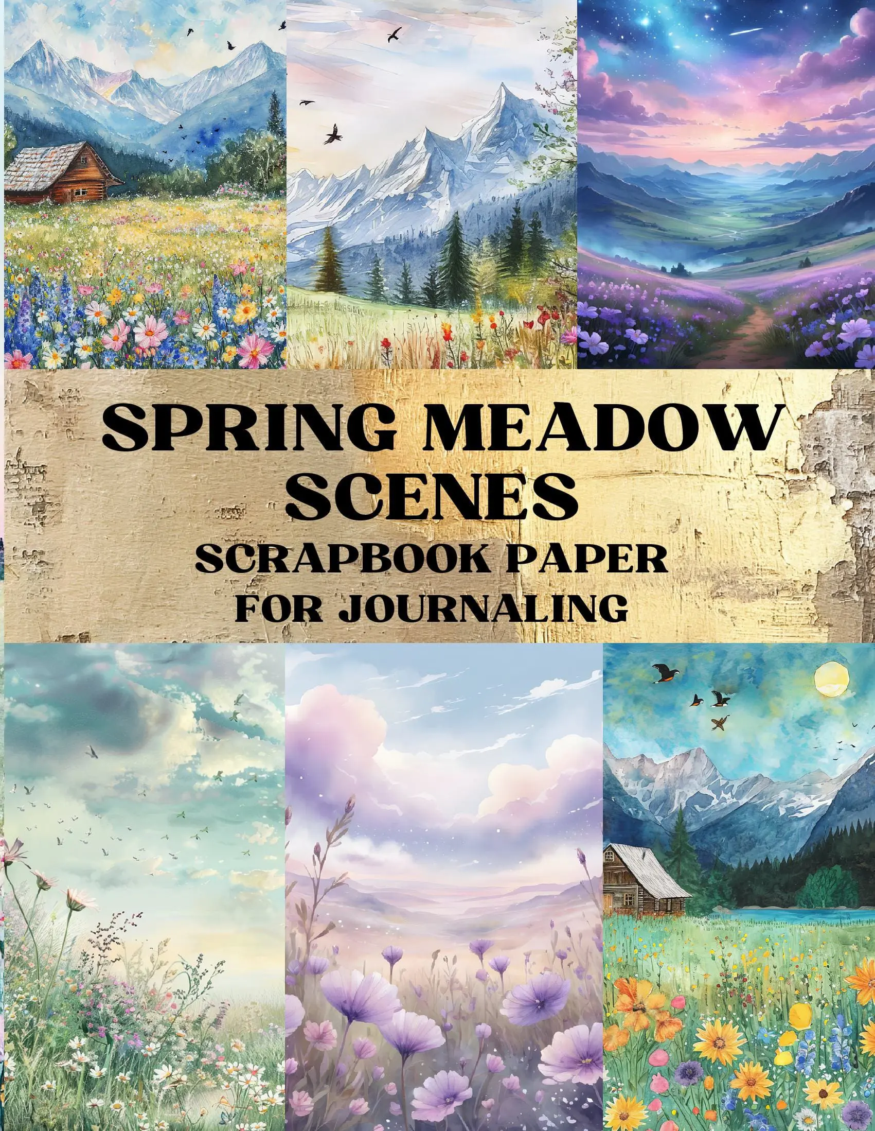 Spring Meadow Scenes Scrapbook Paper
