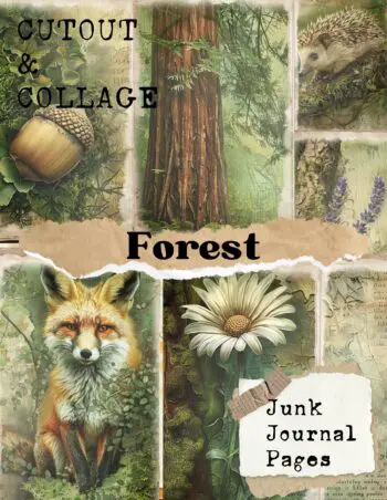 Cutout and Collage Forest Scrapbook Paper
