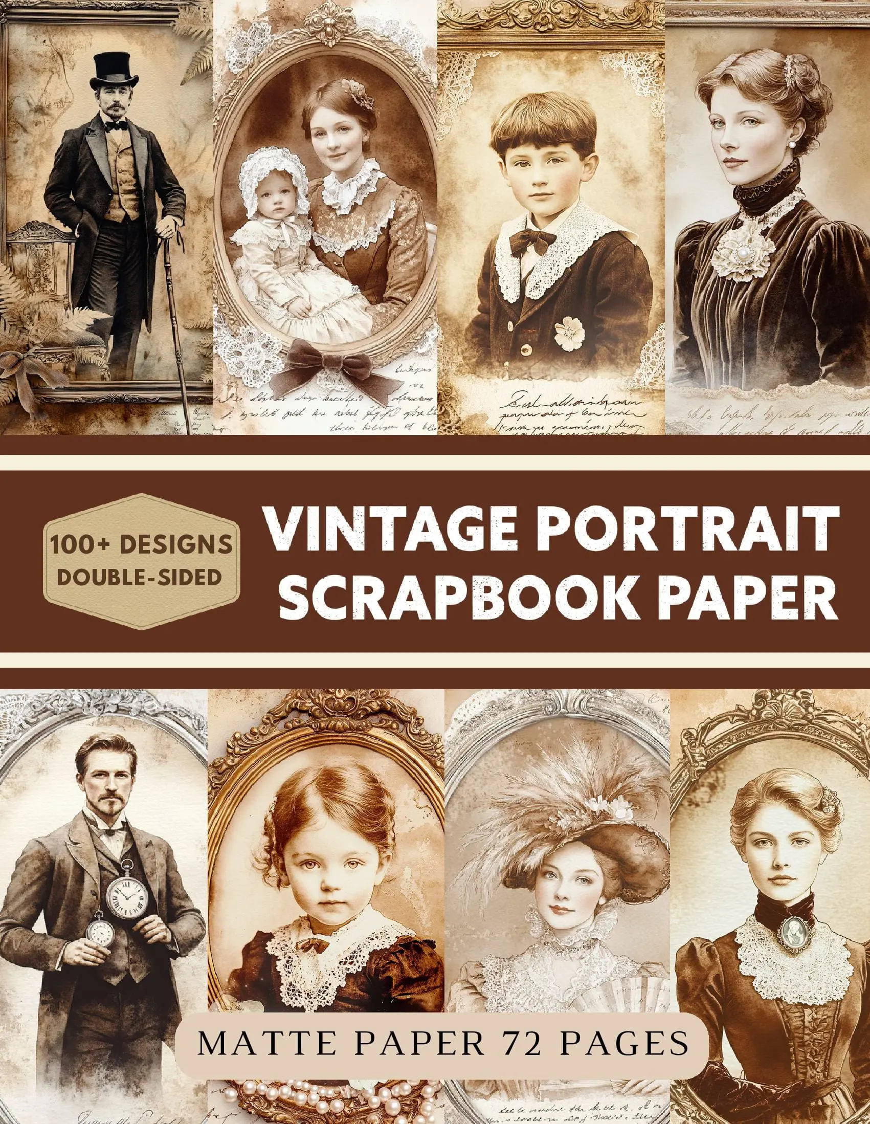 Vintage Portrait Scrapbook Paper