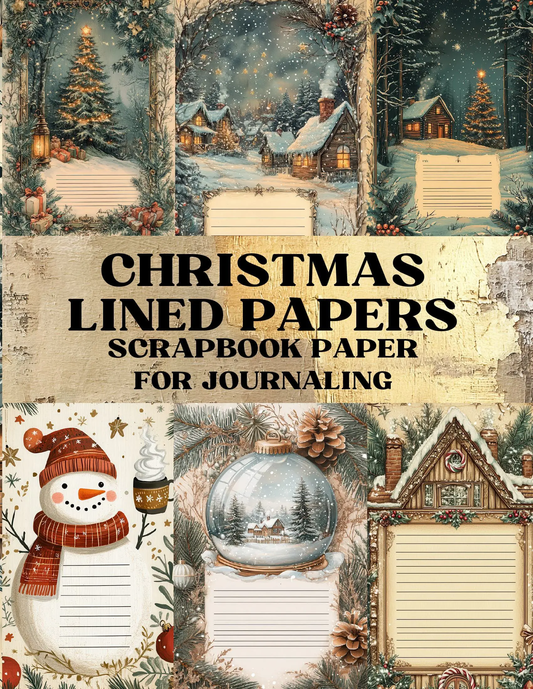 Christmas Lined Papers Scrapbook Paper