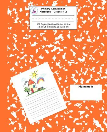 Primary Composition Notebook: Pumpkin Marble, Grades K-2 Kindergarten Writing Journal