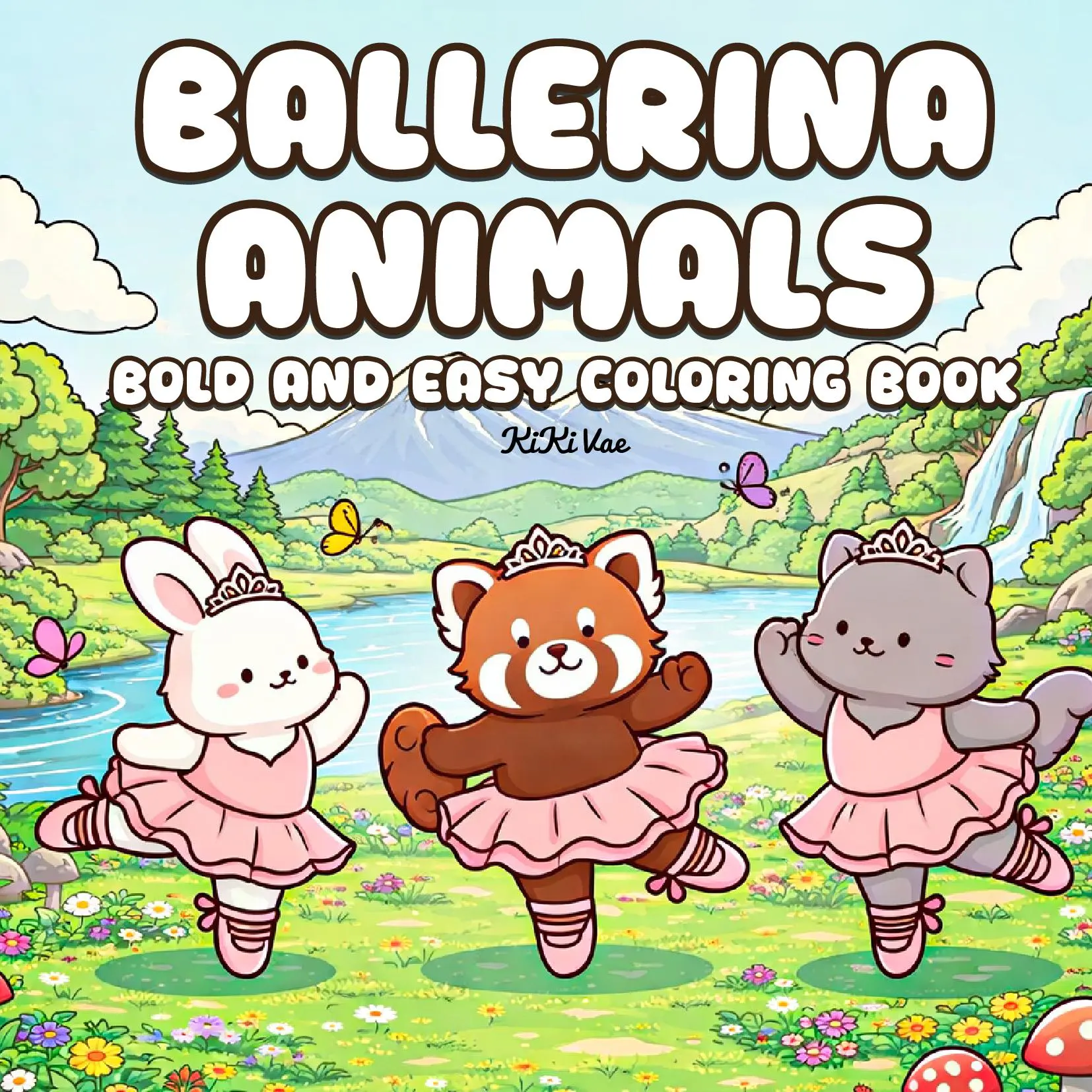 Ballerina Animals: Bold and Easy Coloring Book