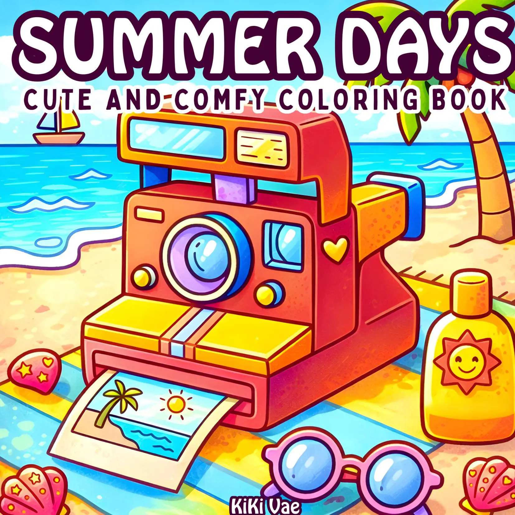 Summer Days: Cute and Comfy Coloring Book