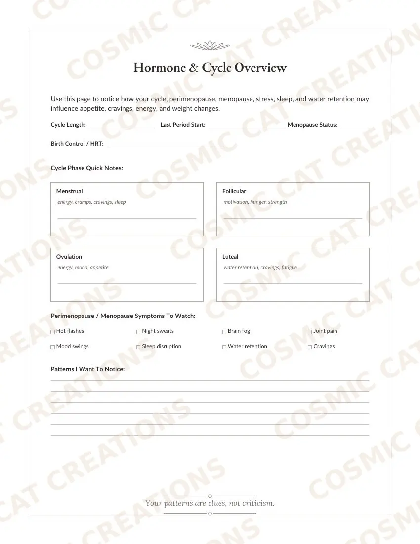 GLP & Peptide Wellness Tracker For Women