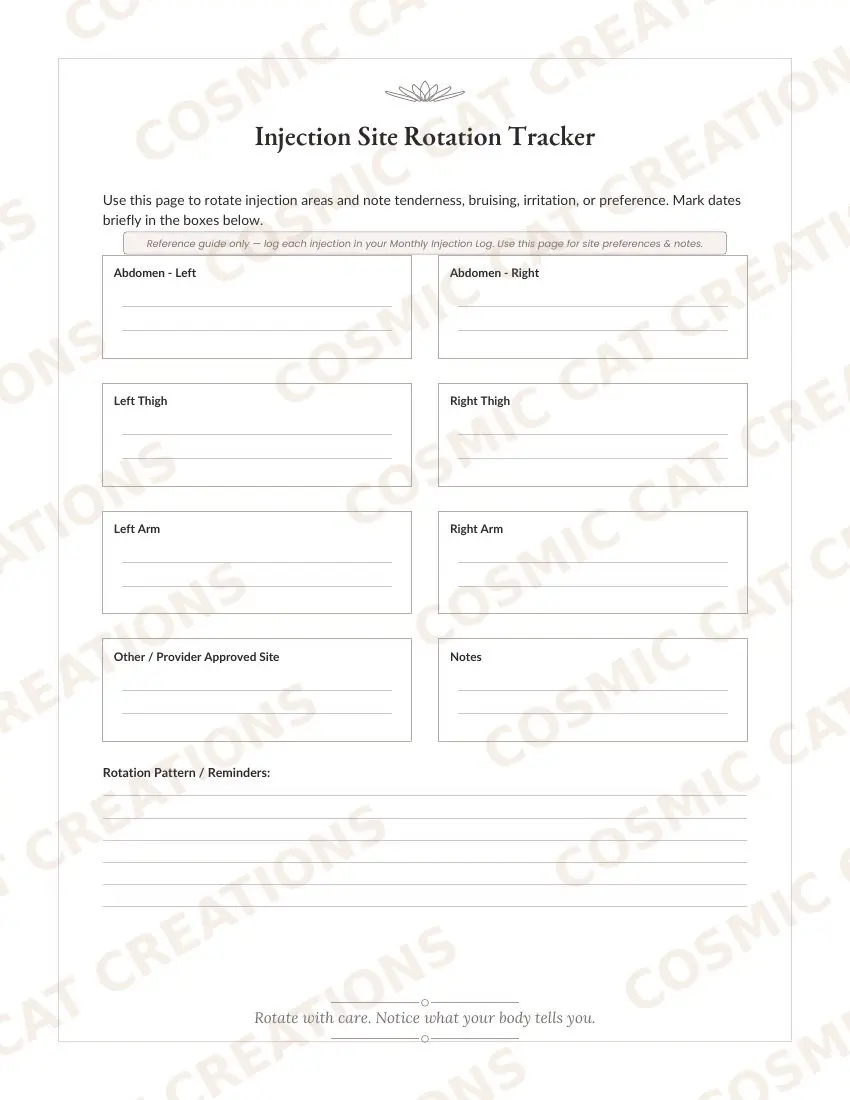 GLP & Peptide Wellness Tracker For Women