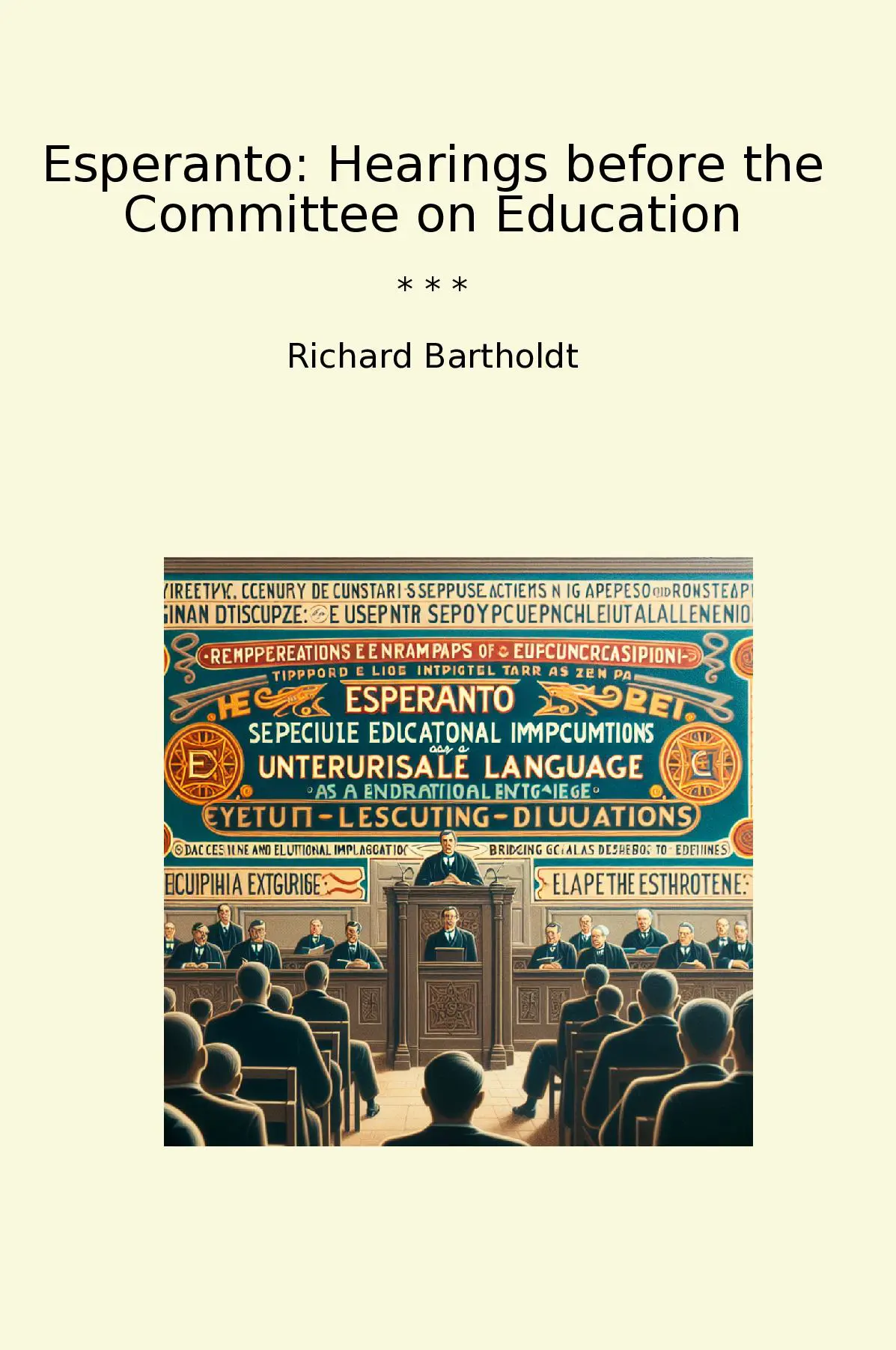 Esperanto: Hearings before the Committee on Education