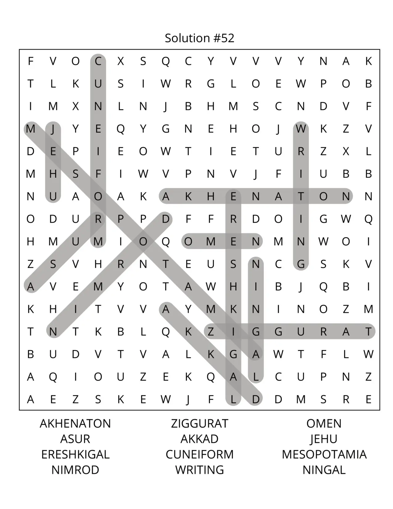 Mythology Word Search Large Print