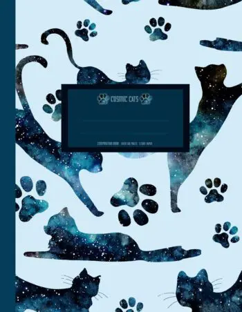 Cosmic Cats: Story Paper Primary Write and Draw Notebook (8.5x11 Perfect Bound)