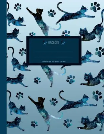 Space Cats: Story Paper Primary Write and Draw Notebook (8.5x11 Perfect Bound)
