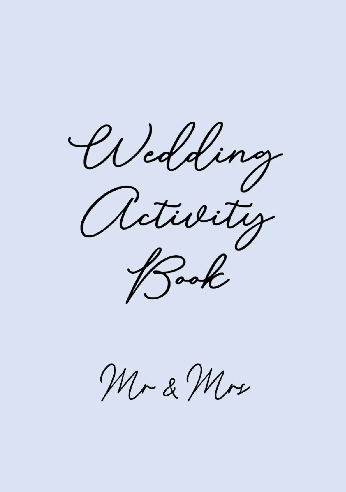 Wedding Activity Book | Mr & Mrs | A5 | 40 Pages | Light Blue