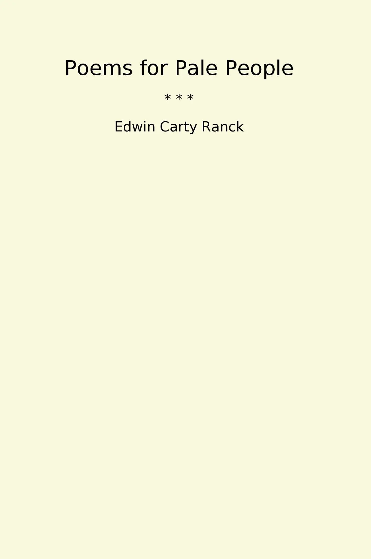 Poems for Pale People