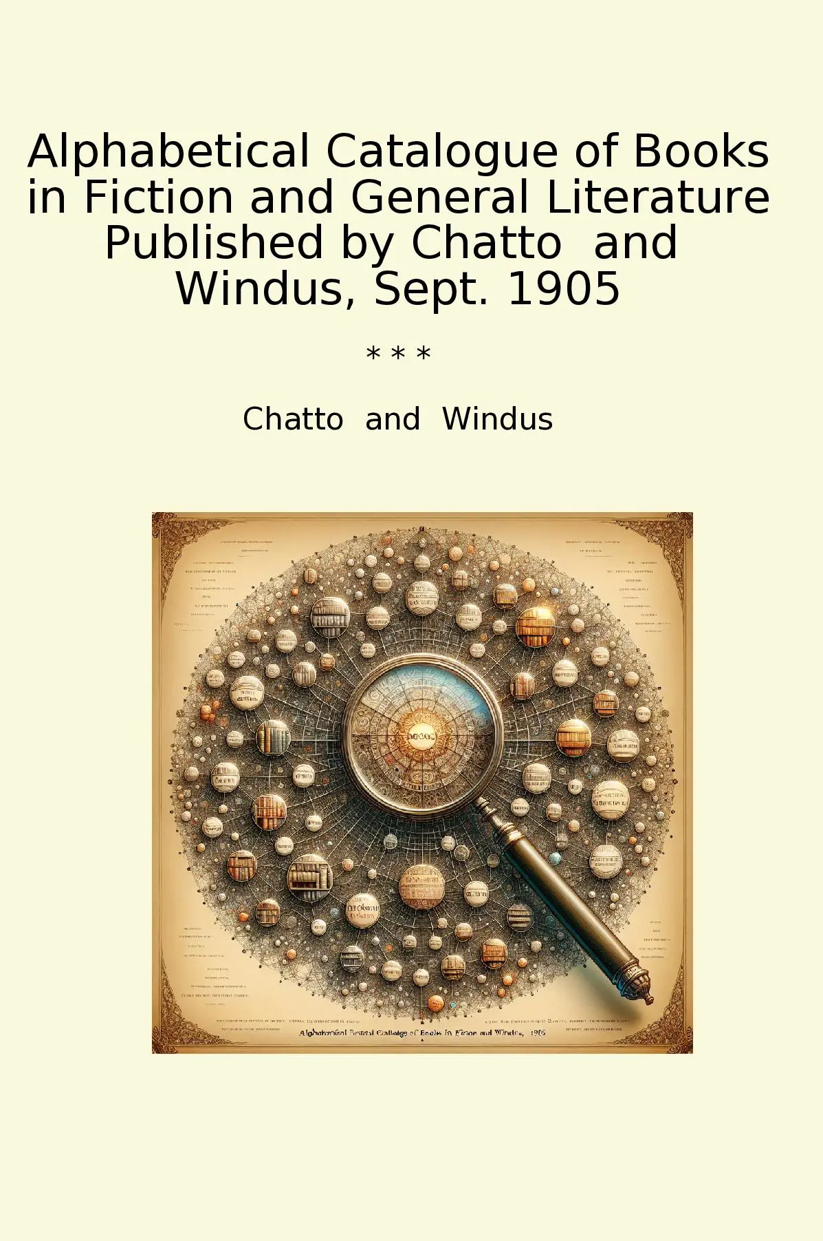 Alphabetical Catalogue of Books in Fiction and General Literature Published by Chatto and Windus, Sept. 1905
