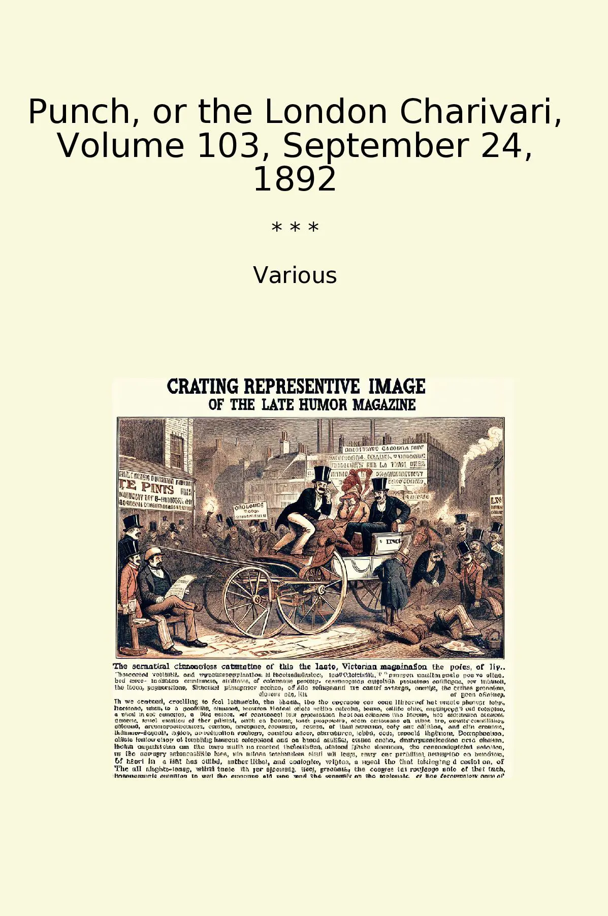 Punch, or the London Charivari, Volume 103, September 24, 1892