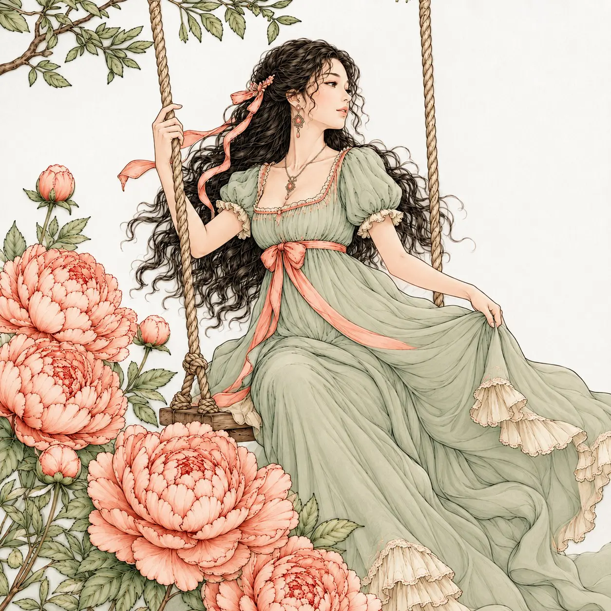 Frocks & Hollyhocks. A Bold & Beautiful Large Print Regency Coloring Book for Adults.