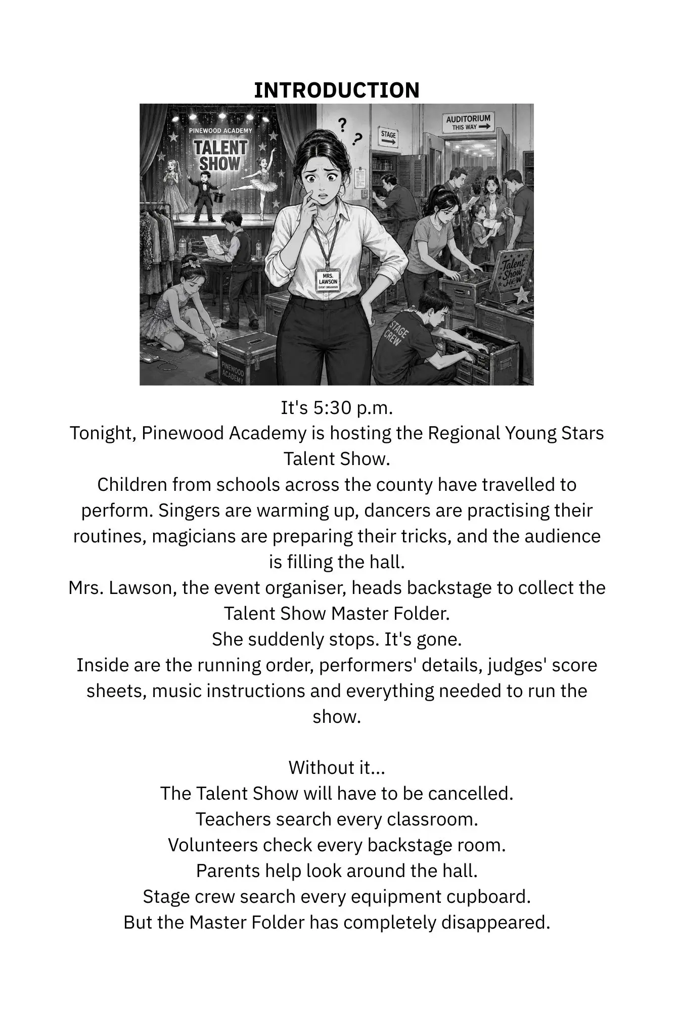 The Talent Show is Cancelled! A SUSS-IT© Suspect Elimination Mystery Puzzle for Kids Age 9+