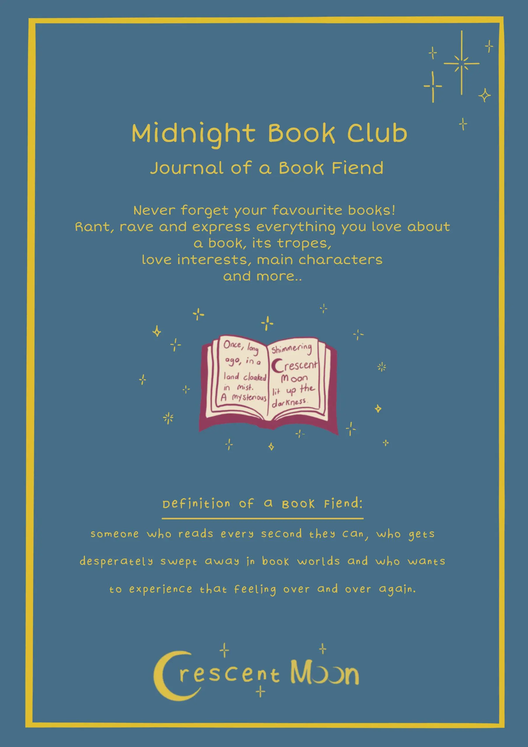 Midnight Book Club - Journal of a Book Fiend (Storm Blue)