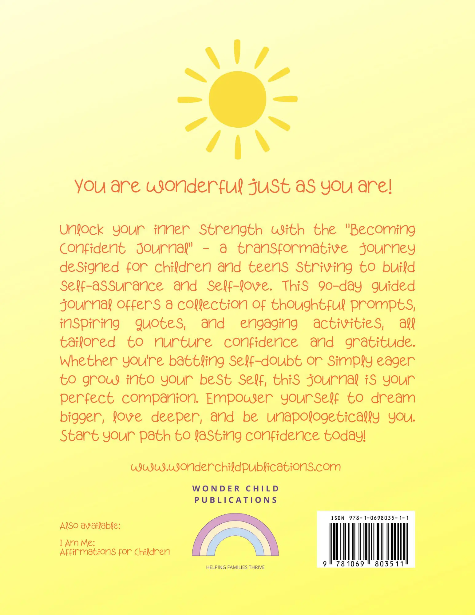 Becoming Confident Journal Sunshine Edition