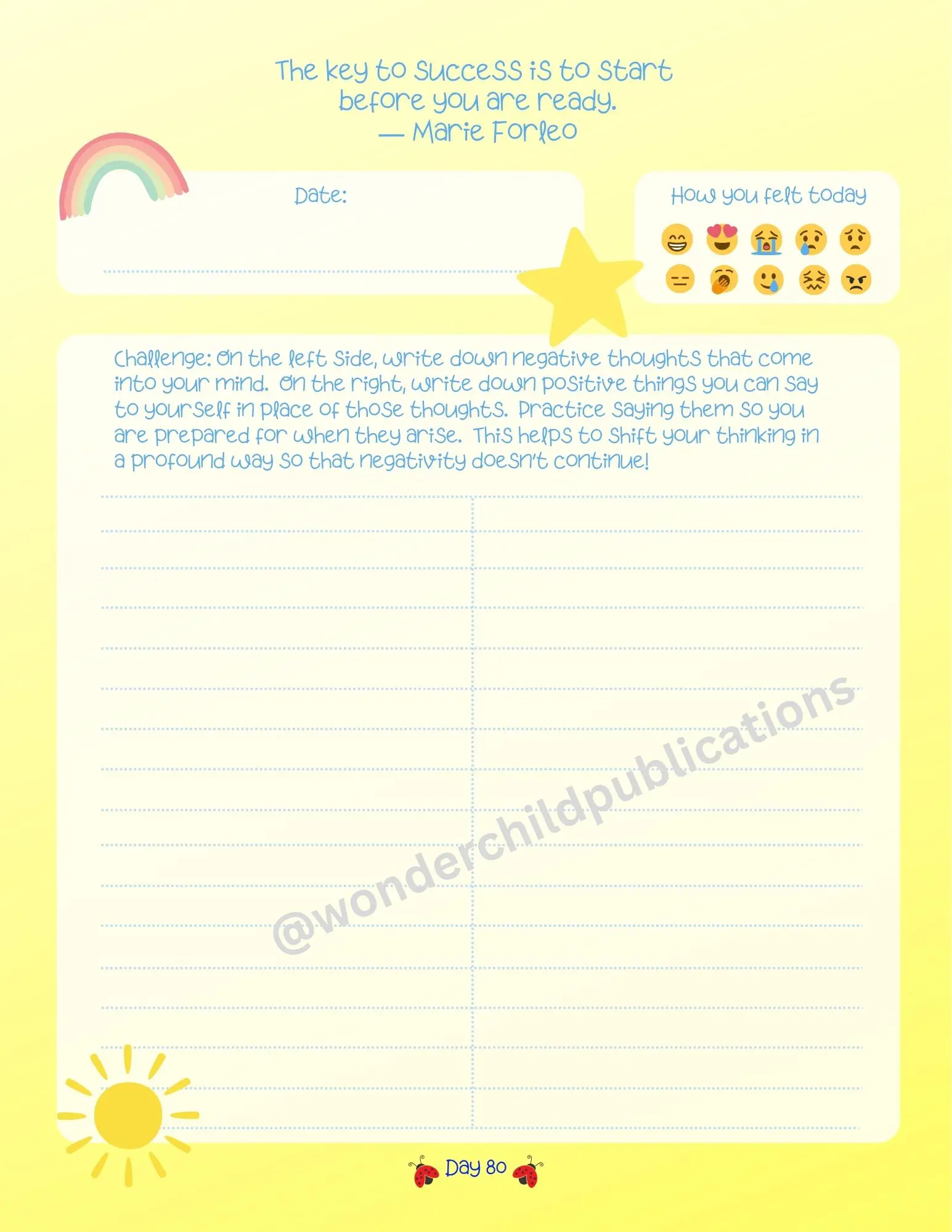 Becoming Confident Journal Sunshine Edition