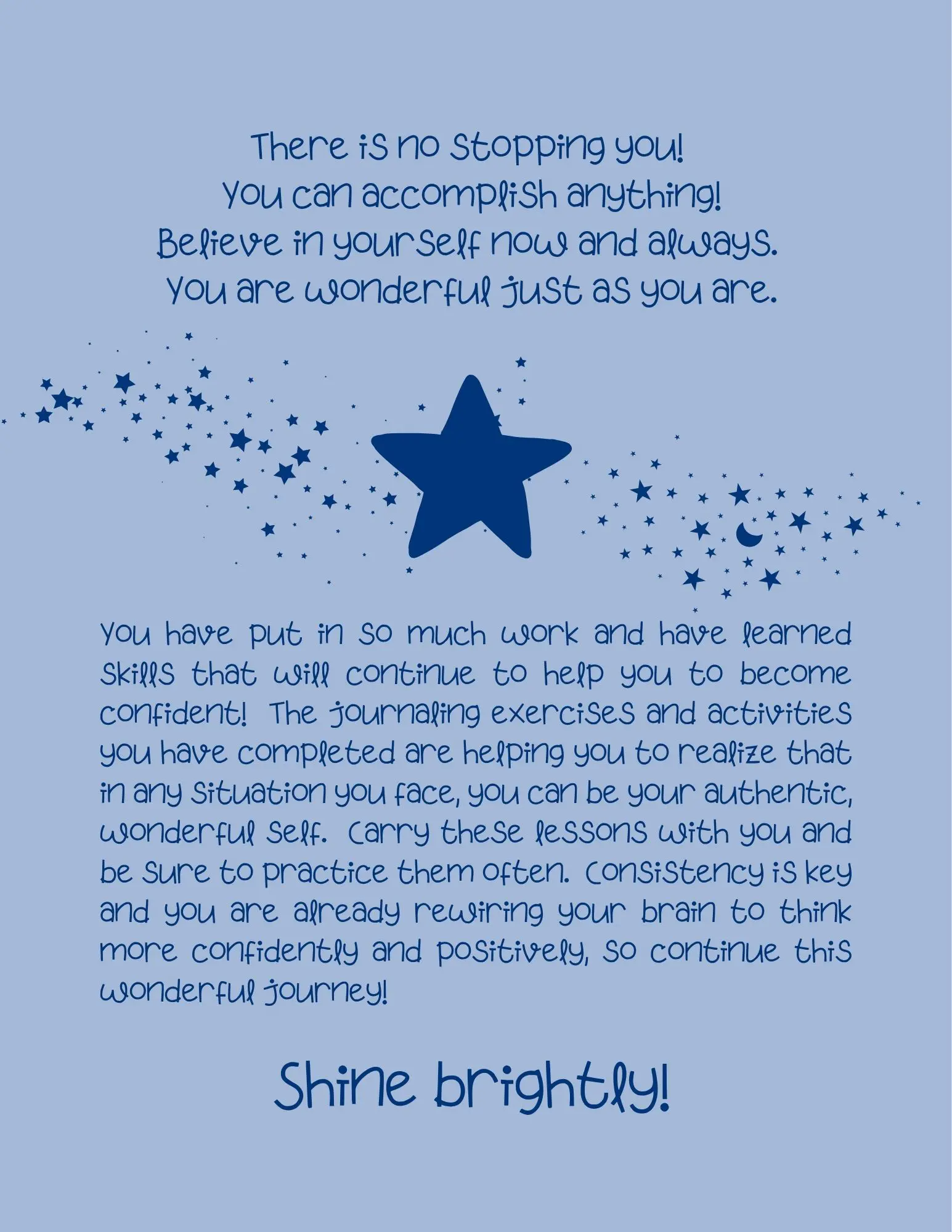 Becoming Confident Journal Reach for the Stars Edition