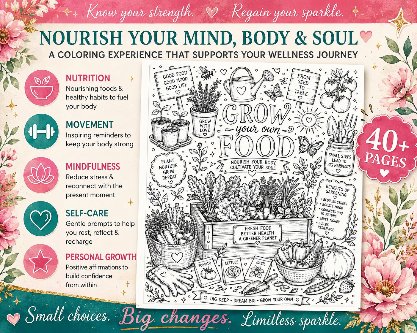 Sparkle from Within: A Wellness Coloring Book