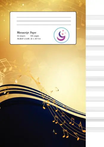 Manuscript Paper: Yellow Notes A4 Blank Sheet Music Notebook